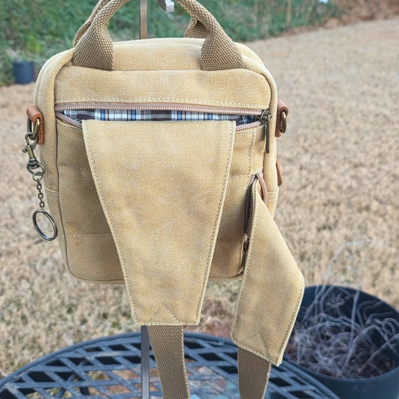 Selina Vaughan Studios Canvas Mini Backpack Crossbody Rooster Print Tan Boho - Picture 9 of 16